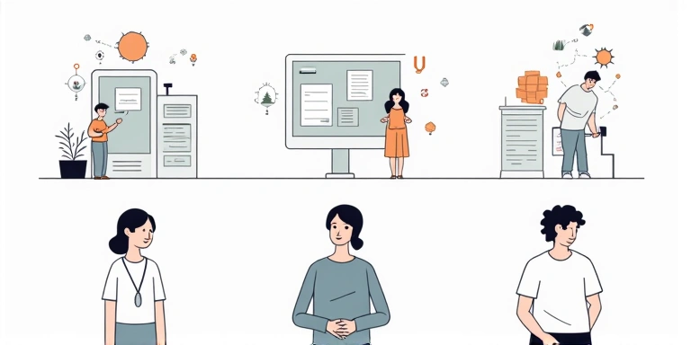 Illustration von Werten wie Vertrauen, Wissenschaft und Individualität